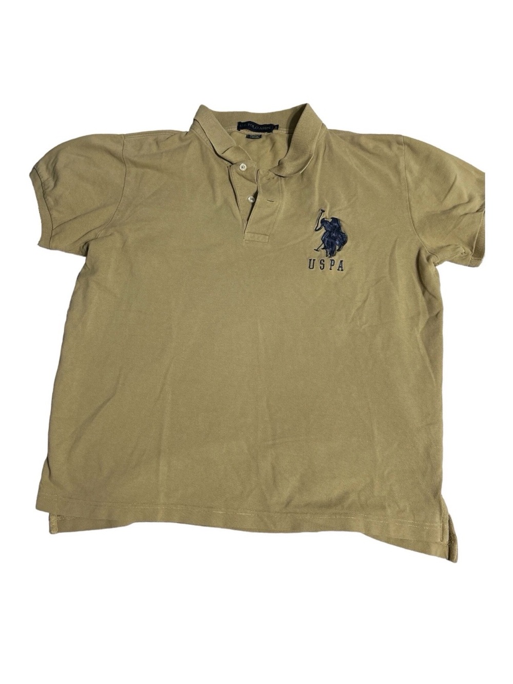 U.S. Polo Assn. Men's Polo Shirt in Khaki with Navy Logo